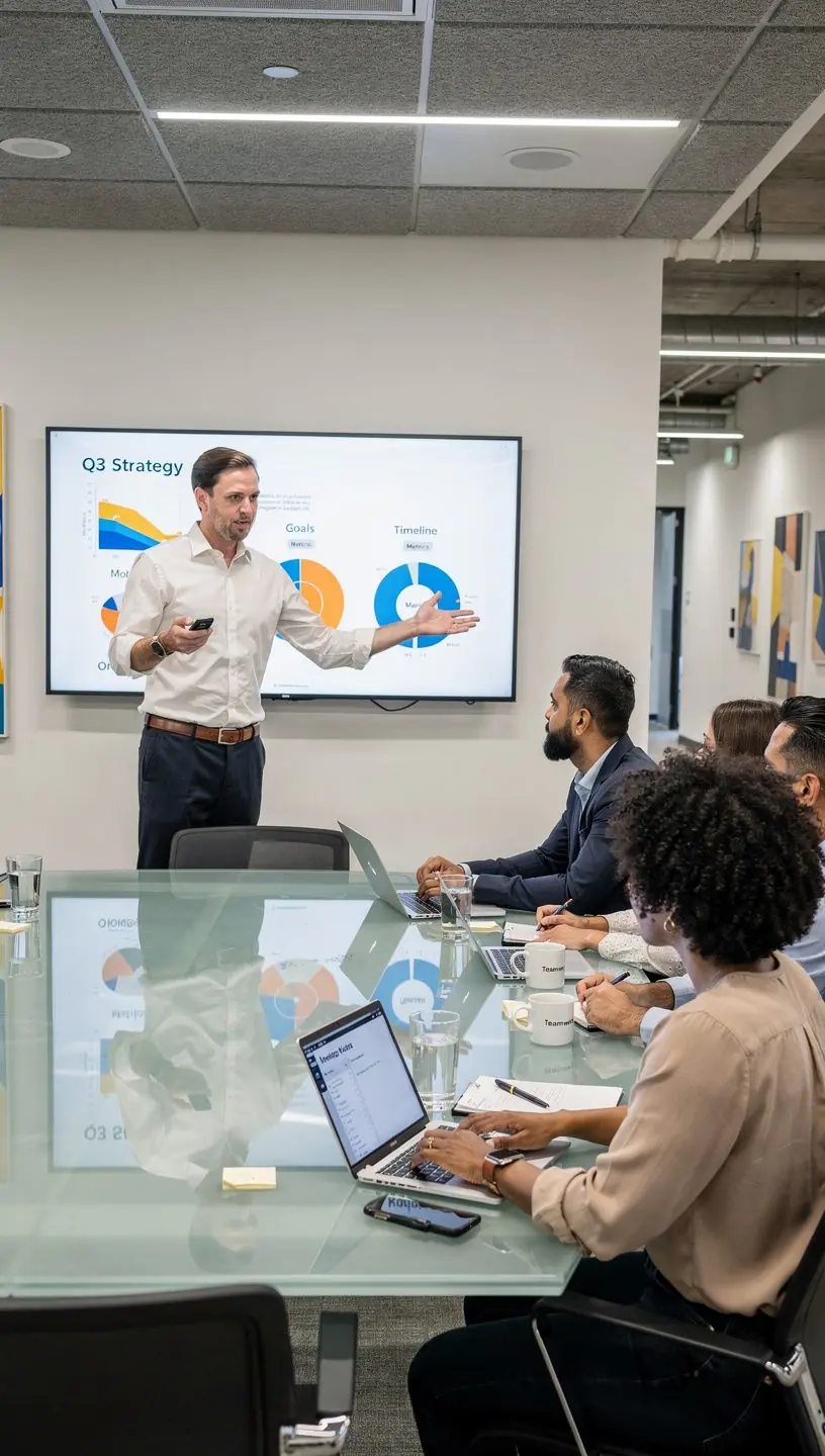 Зона для переговоров с акустическими панелями для улучшения звукоизоляции.